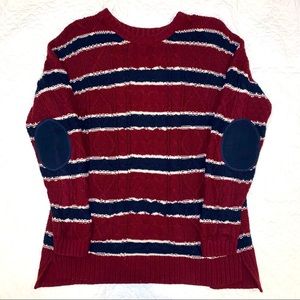 BDG striped sweater w/ elbow patch detail